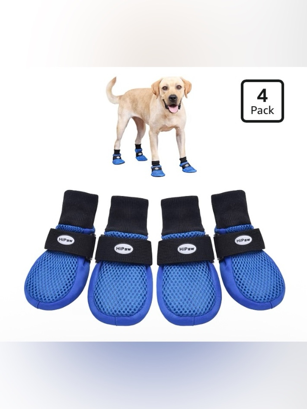 Blue Dog Boots 4-Pack breathable boots for medium to large dogs 94-100lbs